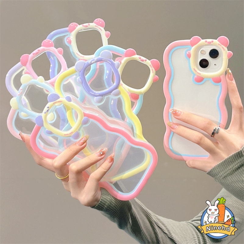 Soft Case TPU Motif Monster Kecil Warna Permen Untuk iPhone 14 13 12 11 Pro Max X Xr Xs Max 7 8 6 6s Plus