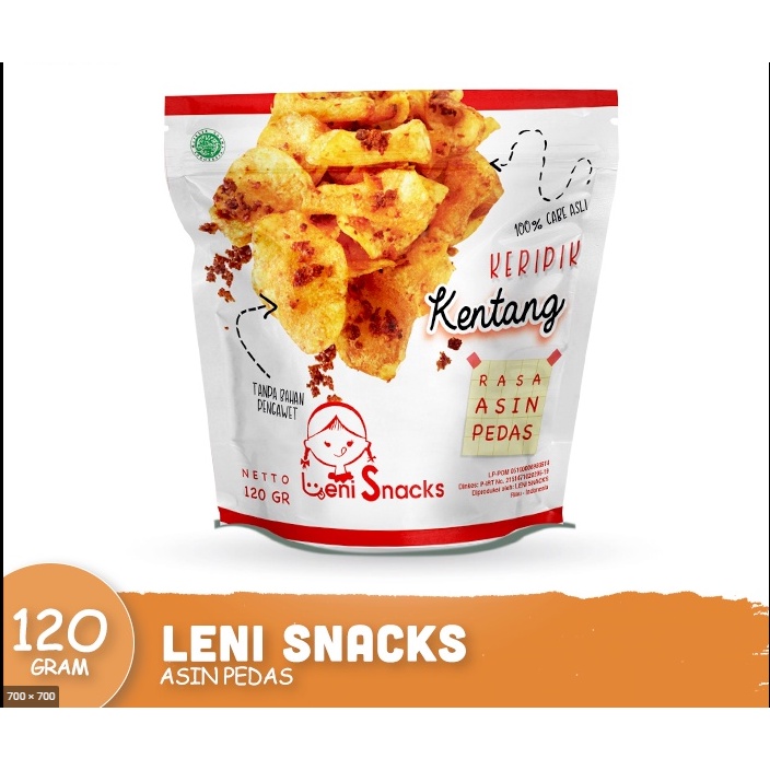 

Keripik Kentang Leni PEDAS MANIS, PEDAS ASIN 120gr