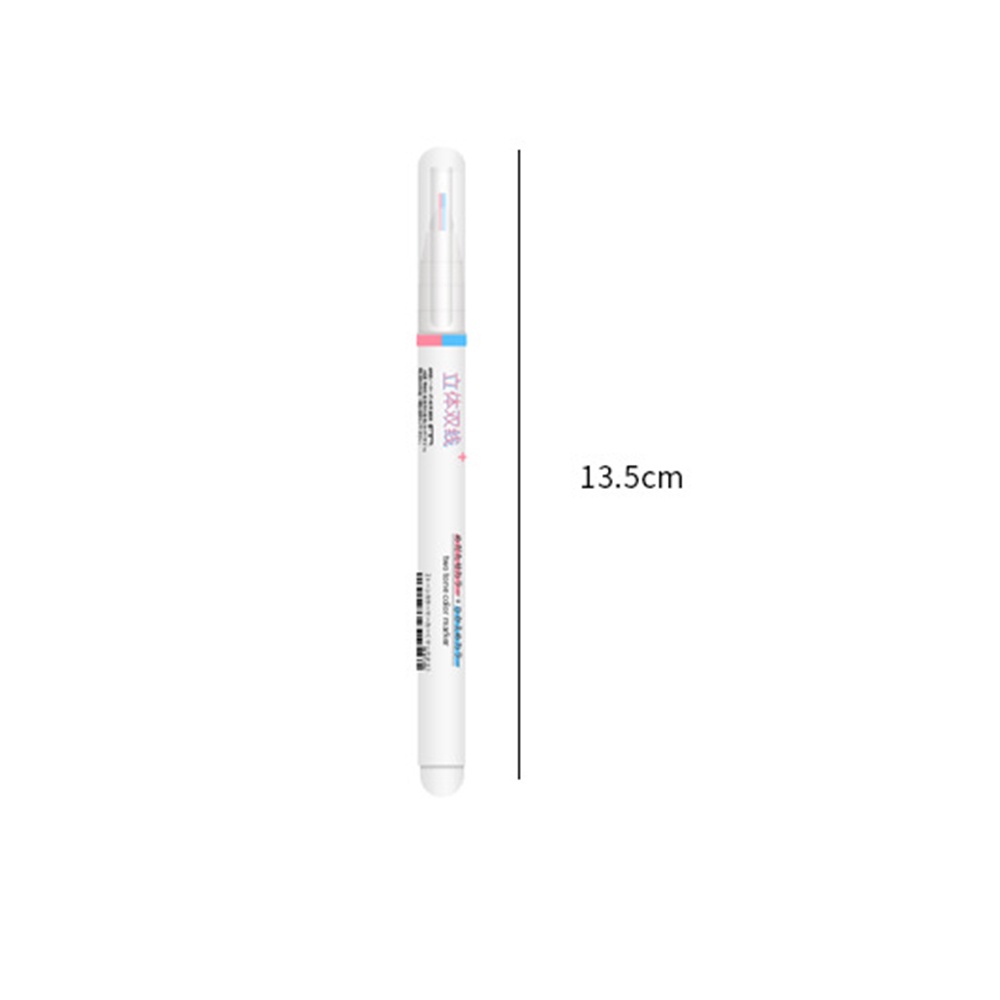 6pcs Pen Marker 0.5mm Dua Warna Untuk Sekolah / Kantor