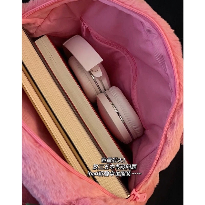 ⊕☃♟Sera Strawberry Bear Disney Tas Bahu Mewah Wanita Kapasitas Besar Tote Bag Lucu Mahasiswa Kelas Tas Commuter Bag