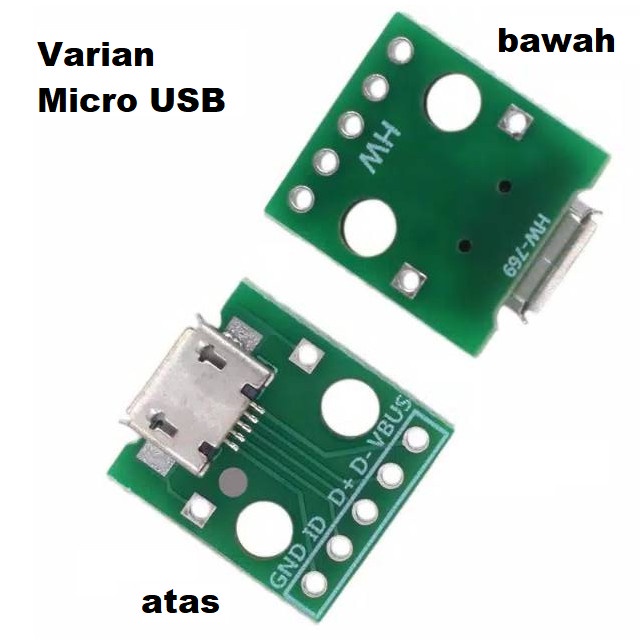 Converter USB Micro/Type-C to DIP 2.54mm PCB Adapter Socket Charger