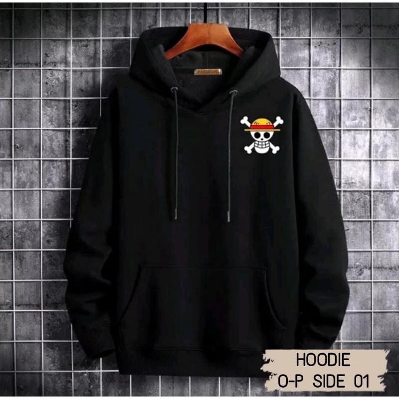 Jaket Hoodie Zipper Anime One piece Trafalgar law Sweater Hoodie Anime One piece L-XL