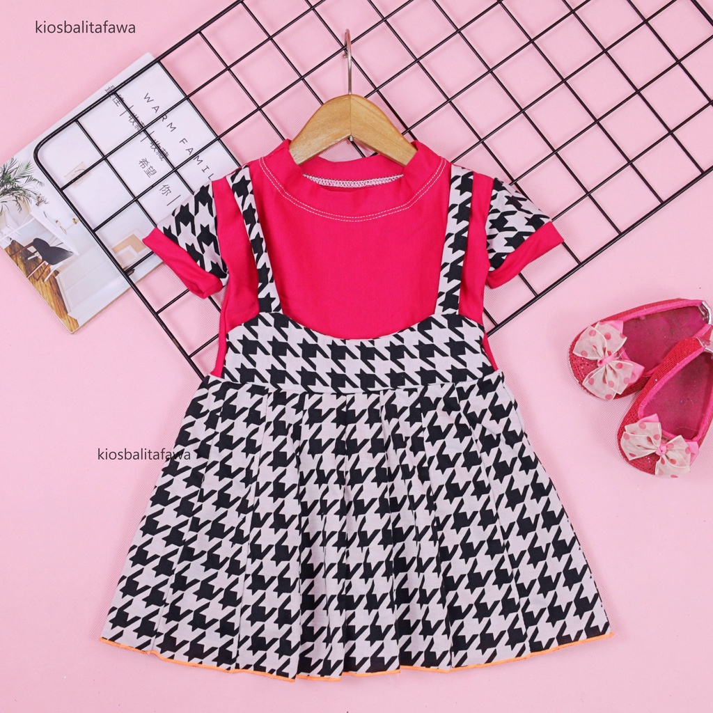 Dress Nagita uk Bayi 3-12 Bulan / Baju Lengan Pendak Anak Perempuan Dres Baby Adem Murah Grosir