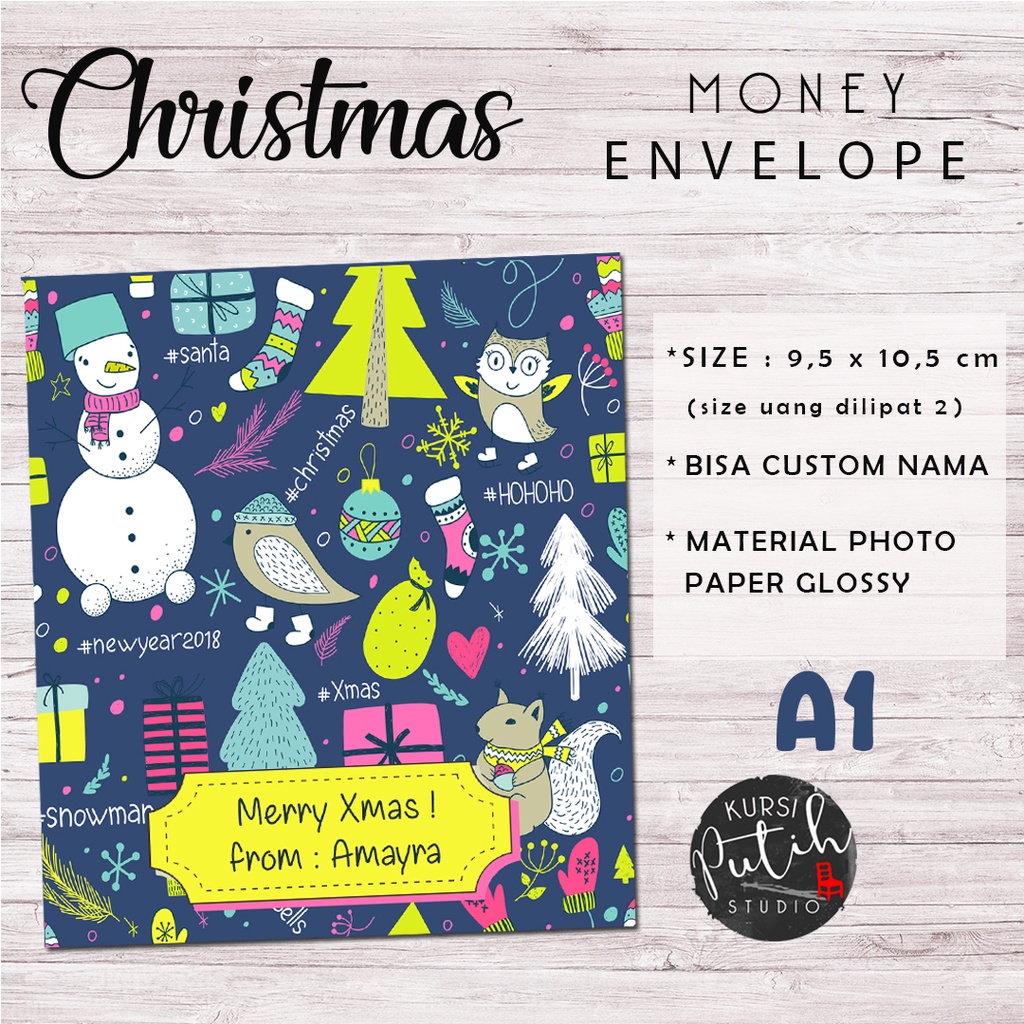 

amplop uang tema natal / Christmas money envelope tema cute deer rusa rudolph