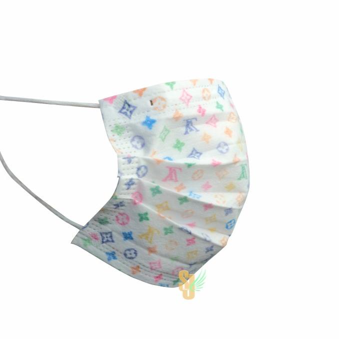 Masker 3Ply Branded Motif 10pcs/Masker Branded sekali pakai Isi 10pcs 25-chieychastore