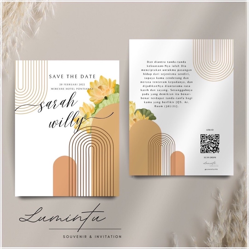 

Bohemian wedding invitation / undangan pernikahan / undangan bohemian / undangan modern unik aesthetic