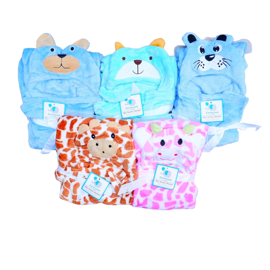 Selimut Bayi Topi Boneka / Selimut Karakter Fleece