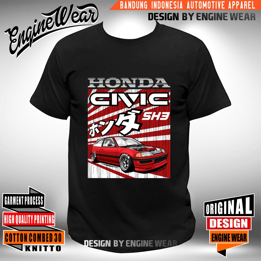 kaos honda civic nouva sh3 kaos baju tshirt otomotif mobil honda nouva