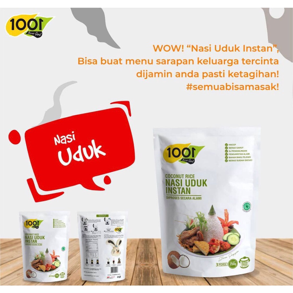 Nasi Uduk Instan 1001 Diproses Alami Praktis &amp; Higienis 250gr