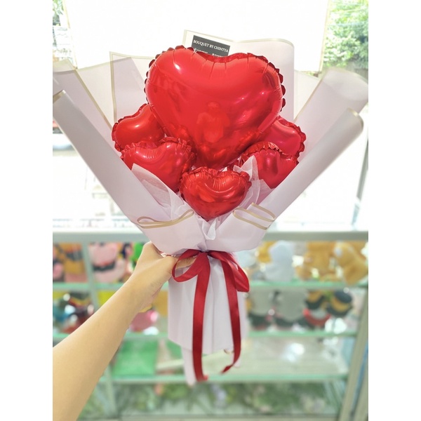 Bucket Balon Hati Buket Hadiah Anniversary Ulang Tahun Valentine Wisuda Sempro