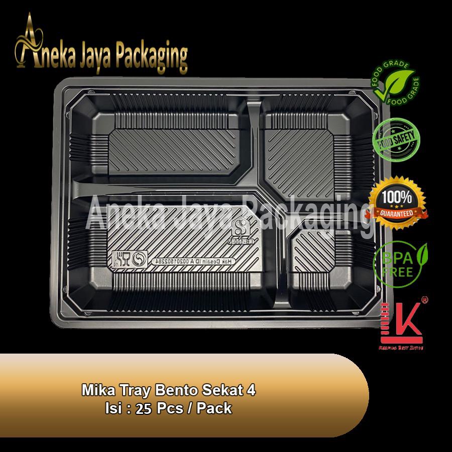 MIKA TRAY BENTO SEKAT 4 JAPAN PREMIUM QUALITY ISI 25PCS TEBAL MEDAN