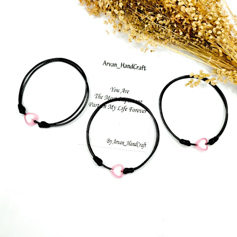 Gelang Tali Love Pink / Gelang Simple Love Pink / Gelang Tahan Air Love Pink