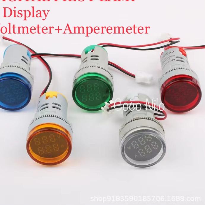 Top Promo Pilot Lamp Digital Voltmeter+Amperemeter AD16-22DVA AS16-22FVA