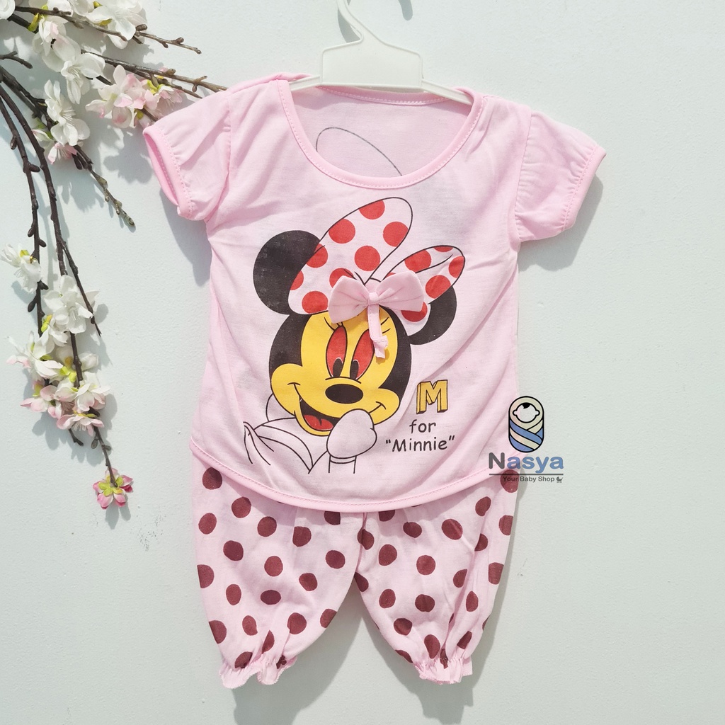 [N-052] setelan baju bayi perempuan motif kucing lucu MURAH - Naomi (3-6m)