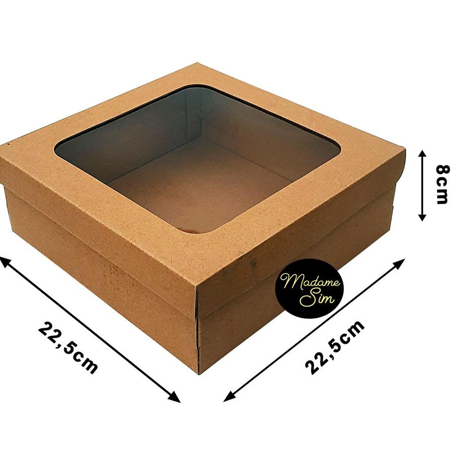 

Trendy KOTAK KUE - CAKE BOX - DUS BOLU 22x22x8 - JENDELA ISI 10 PCS ~