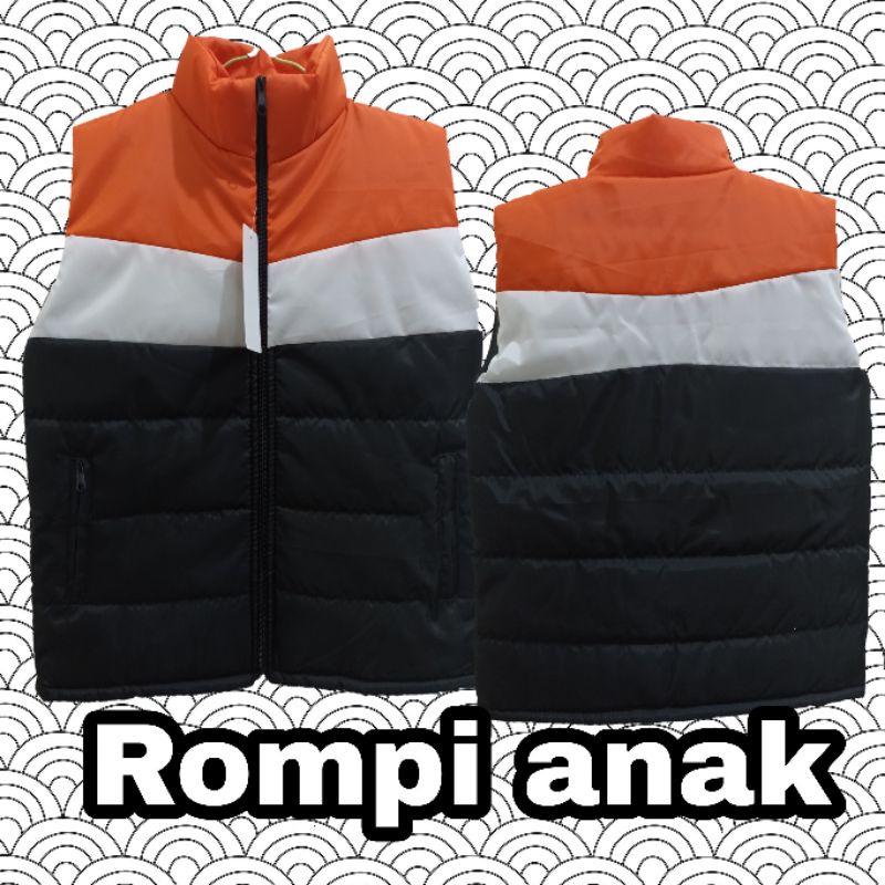 jaket rompi parasut kerah anak 3 warna