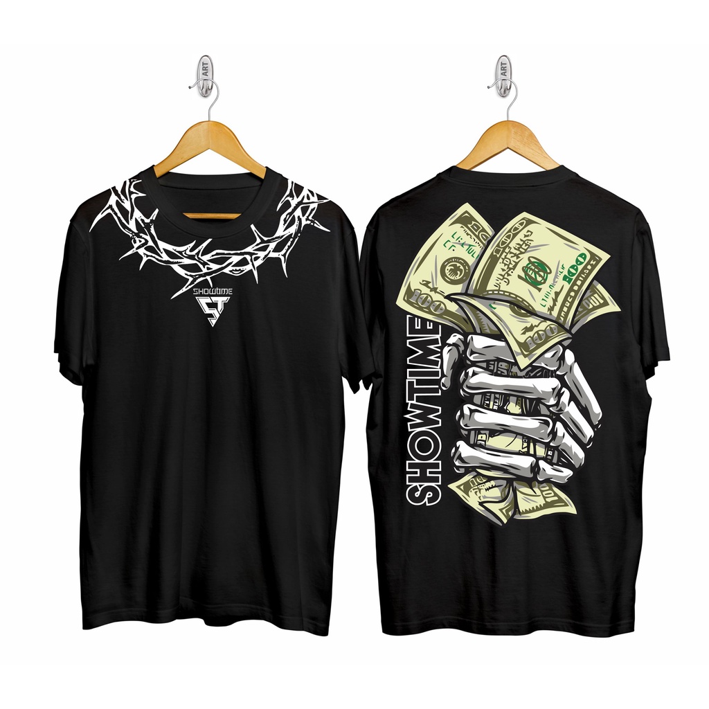 Kaos Pria Tshirt Distro Terbaru Keren Lengan Pendek Bergambar Hand Dollar