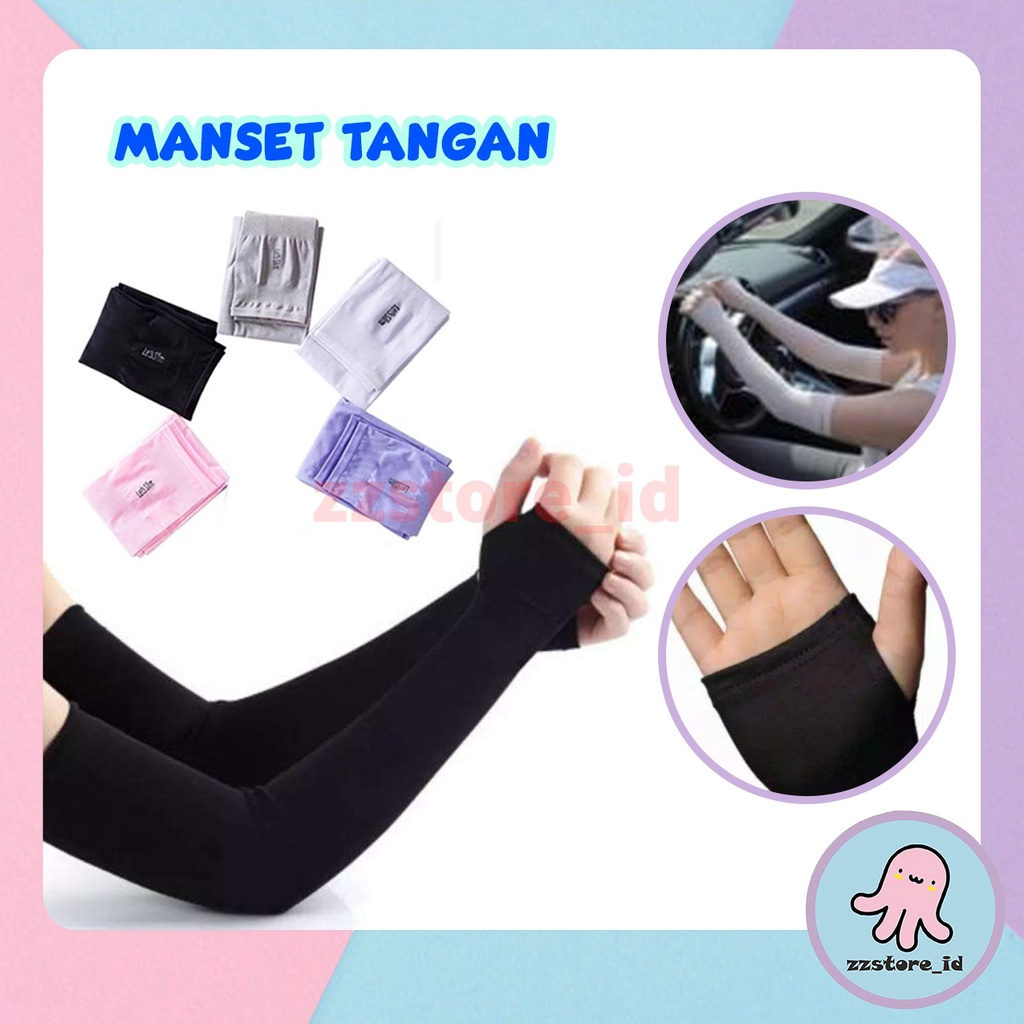 MANSET TANGAN ANTI UV POLOS  / MANSET LENGAN PANJANG / HANDSOCK POLOS MANSET WANITA PRIA / MANSET JEMPOL POLOS / SARUNG LENGAN MUSLIM / ARM SLEEVE HANDSOCK