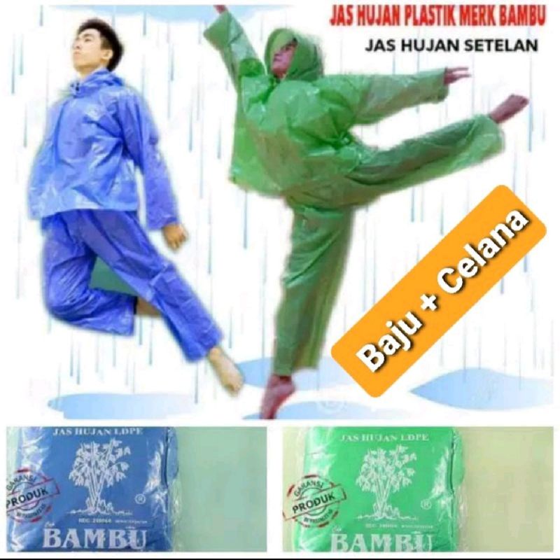 Jas Hujan Plastik / Jas Hujan Platik Bambu / Jas Hujan Plastik Tebal