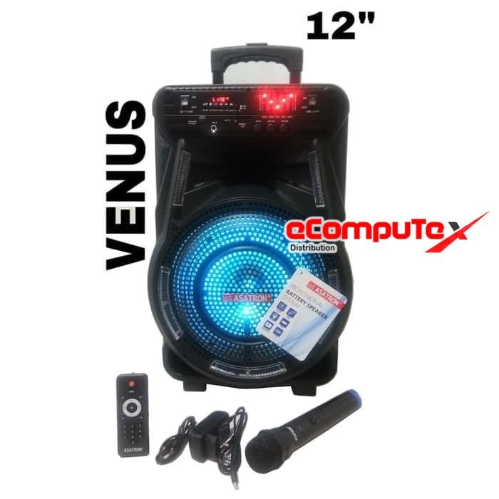 SPEAKER BLUETOOTH PORTABLE ASATRON VENUS HT 8800 UKM 12 INCH USB KOPER GARANSI RESMI