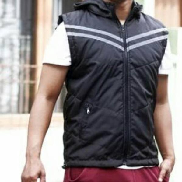 ⌫,NPR86,ꕥ Jaket rompi anti angin outwear kasual list dark glow parasut 50♛