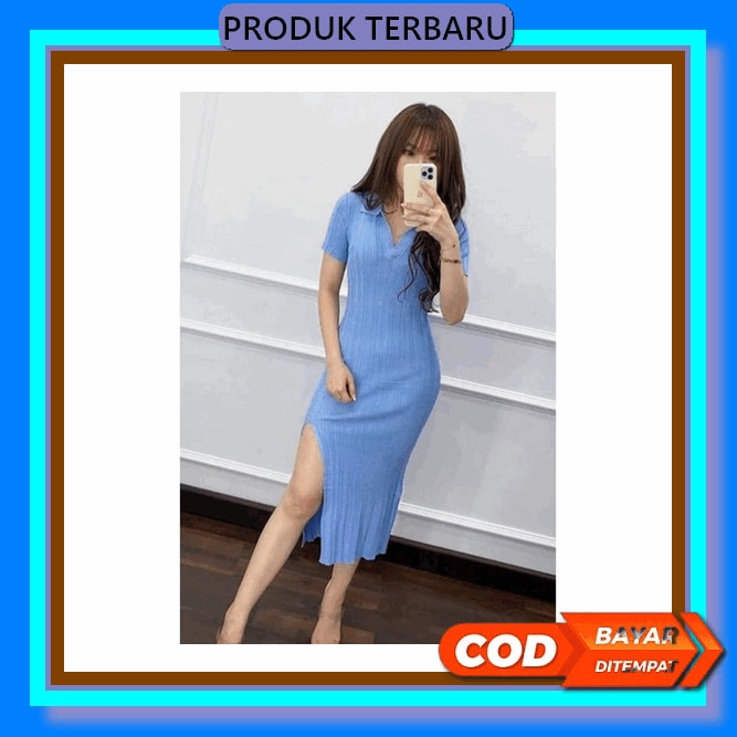 Dress Pesta Midi Dress Scuba Bordir Mewah Dress Bangkok Baju Natal Baju Ke Gereja Qq 27055 Skz15 ~ D