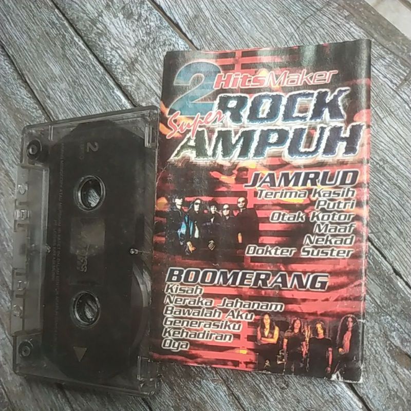 Kaset pita Split album Jamrud/Boomerang: 2 Hits Maker Rock Ampuh