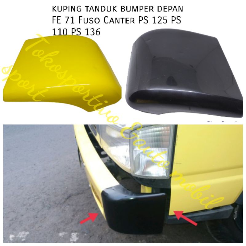 KUPING TANDUK BUMPER BEMPER DEPAN SAMPING FUSO CANTER FE71 PS136 PS125 PS110 KUNING HITAM