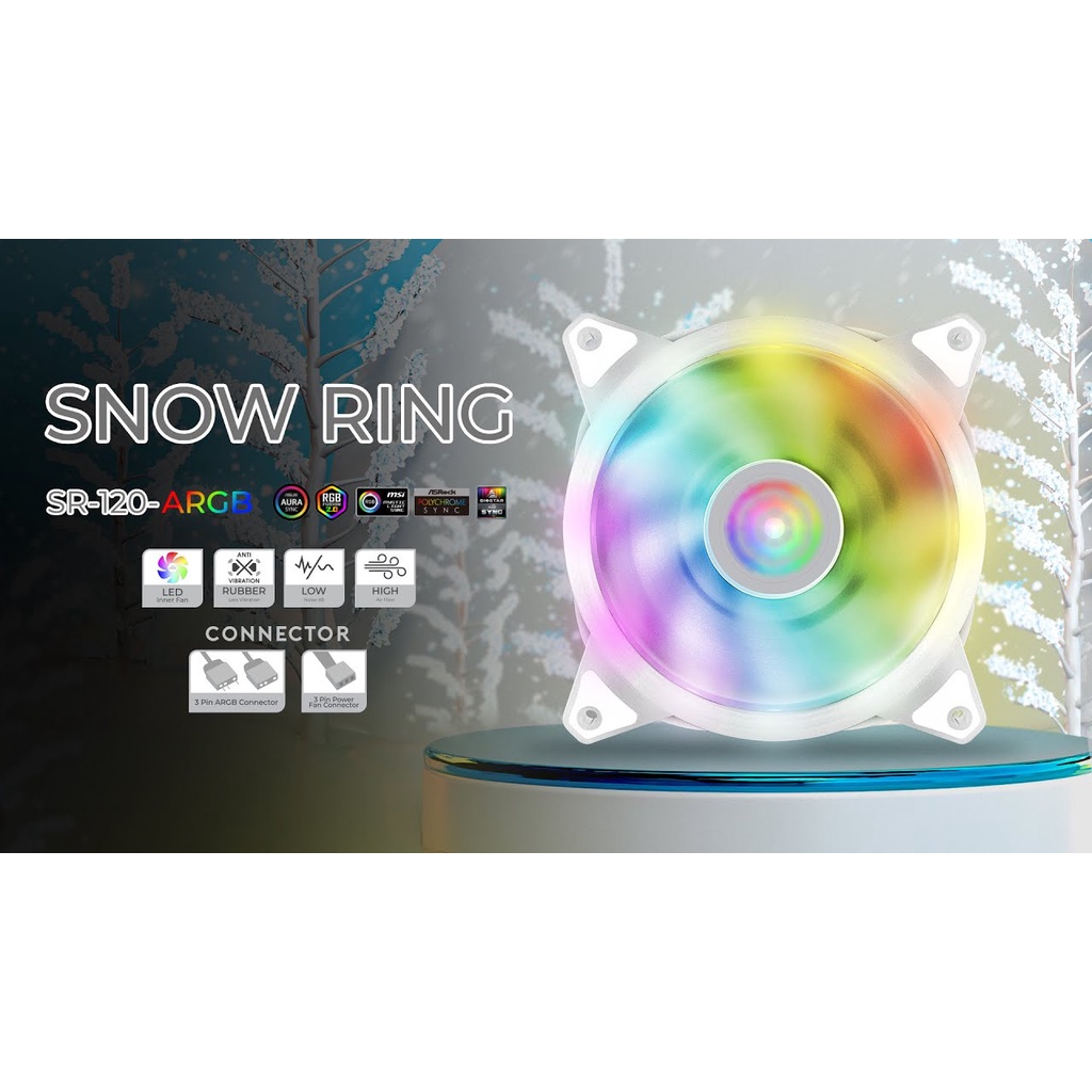 Fan ARGB Snow Ring SR-120 Vurrion 120CM Fan Casing Case RGB 1500rpm Silent