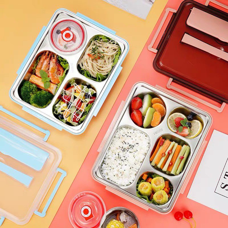 LUNCH BOX STAINLESS 5 Sekat / Lunch Box ANTI TUMPAH / Kotak MAKAN Tahan PANAS Anti Karat Premium