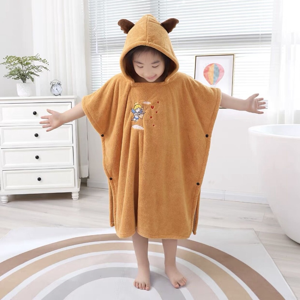 GM202 - Handuk Mandi Anak Dengan Model Mantel Motif RUSA/Handuk Ponco/Handuk Renang Anak/Handuk Jubah Anak