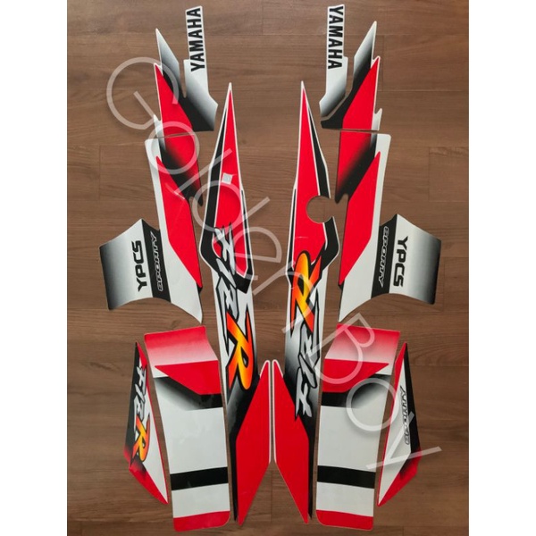 striping / sticker lis body Yamaha fizr / f1zr / fiz r 2002 2003 grafis putih merah Striping fiz r 2