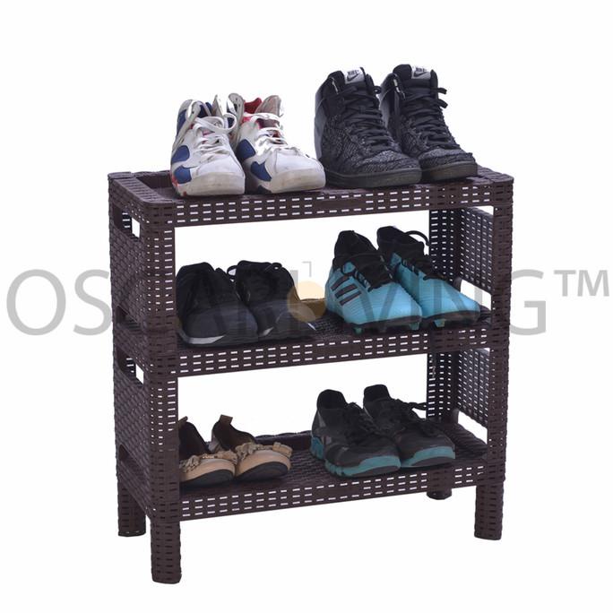 Rak Sepatu Plastik Motif Rotan Tabitha - PROMO