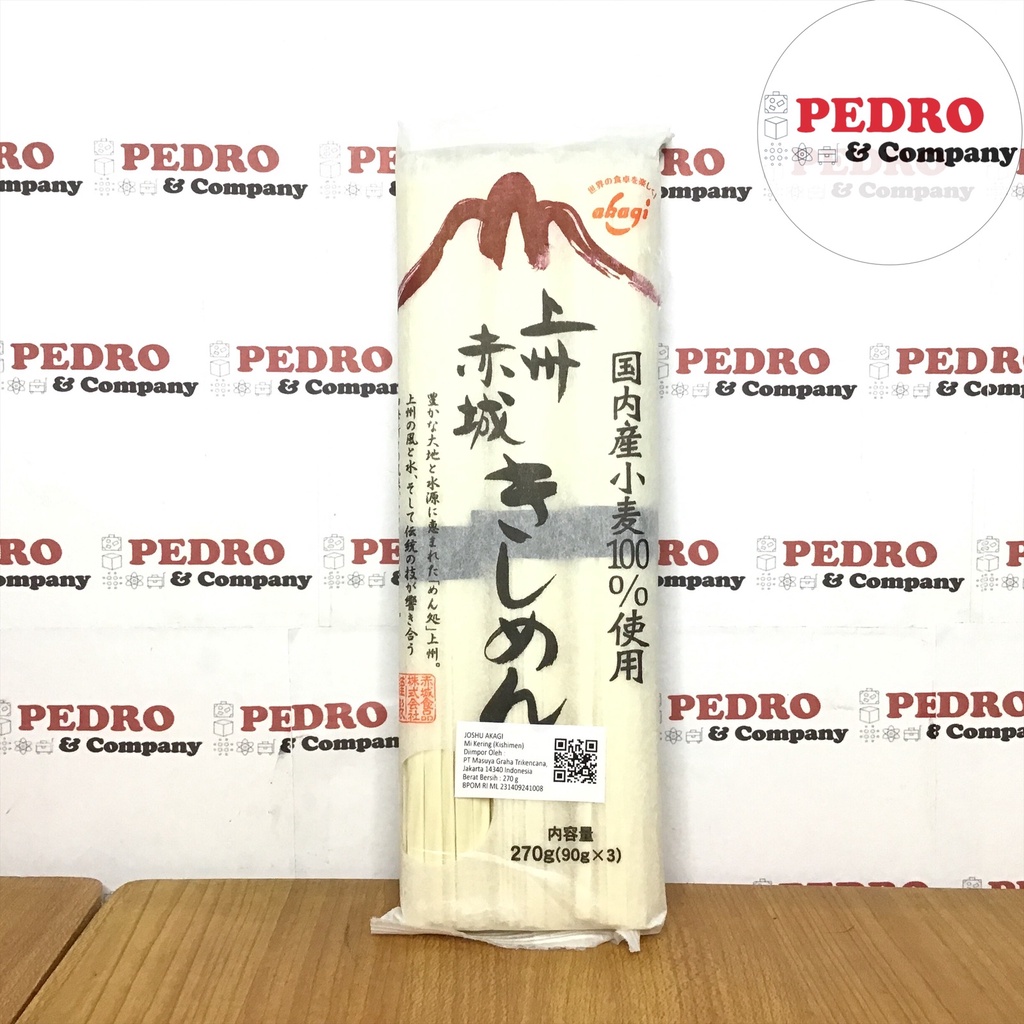 

Joshu akagi mi kering kishimen 270 gram - japanese noodle jepang mie