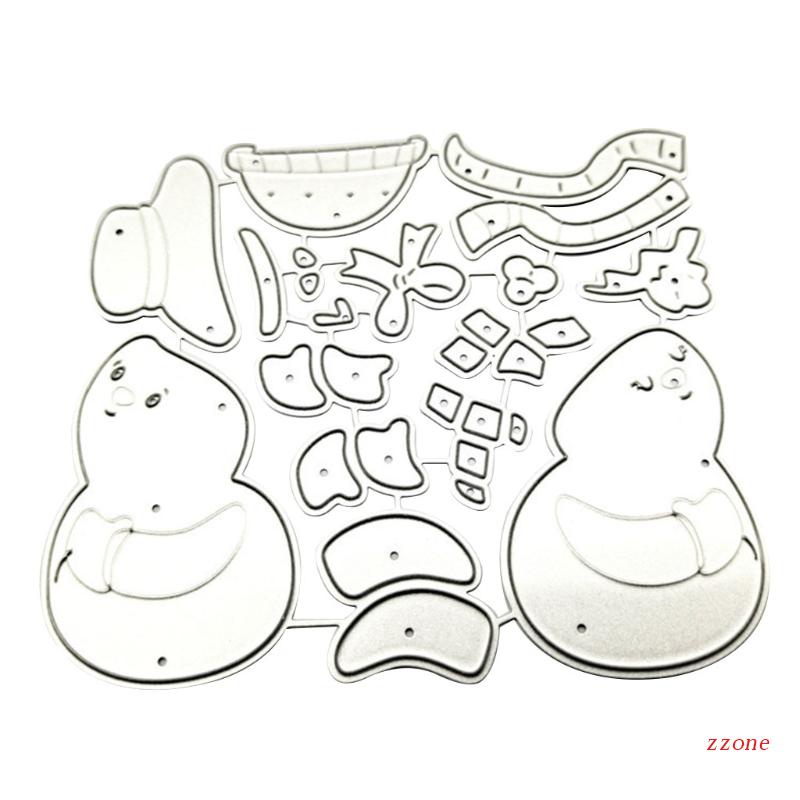 Cetakan Stensil Cutting Dies Motif Snowman Bahan Metal Untuk Scrapbook / Craft Diy