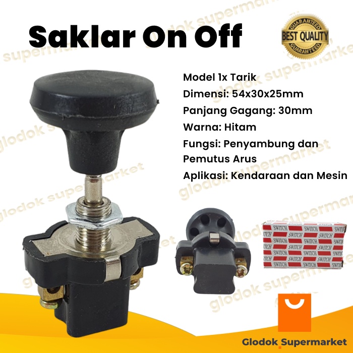 Saklar On Off Sekali Tarik Universal Switch 1x Tarik Lampu Choke Mobil Motor