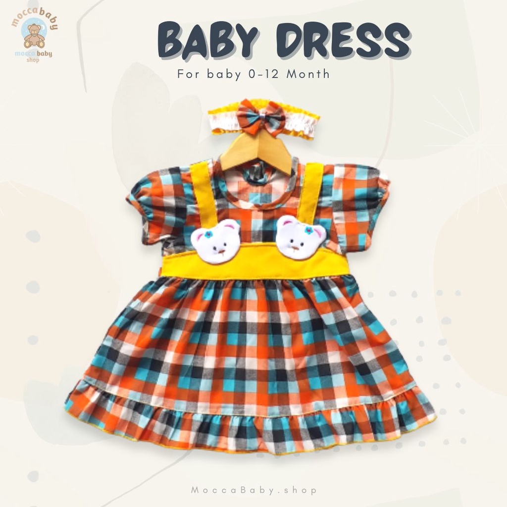 MBSS - (EXCLUSIVE ON MOCCABABY ) Dress Bayi Motif Animal Lucu Baju Bayi Perempuan / QIU2 SQUARE BEAR