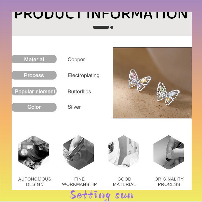 925 Anting Kupu-kupu Perak Sterling  Anting Desain Niche Mewah Ringan Musim Panas Wanita  Sederhana TN