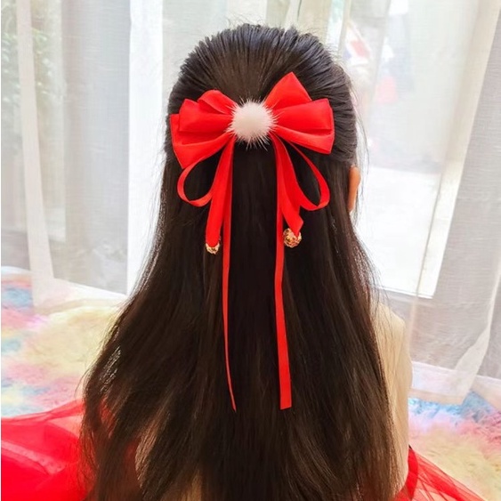 (Hello Girl)F165 Jepit Rambut anak Pita Lolita Gaya Korea Jepitan Rambut Motif Pita Snow Import