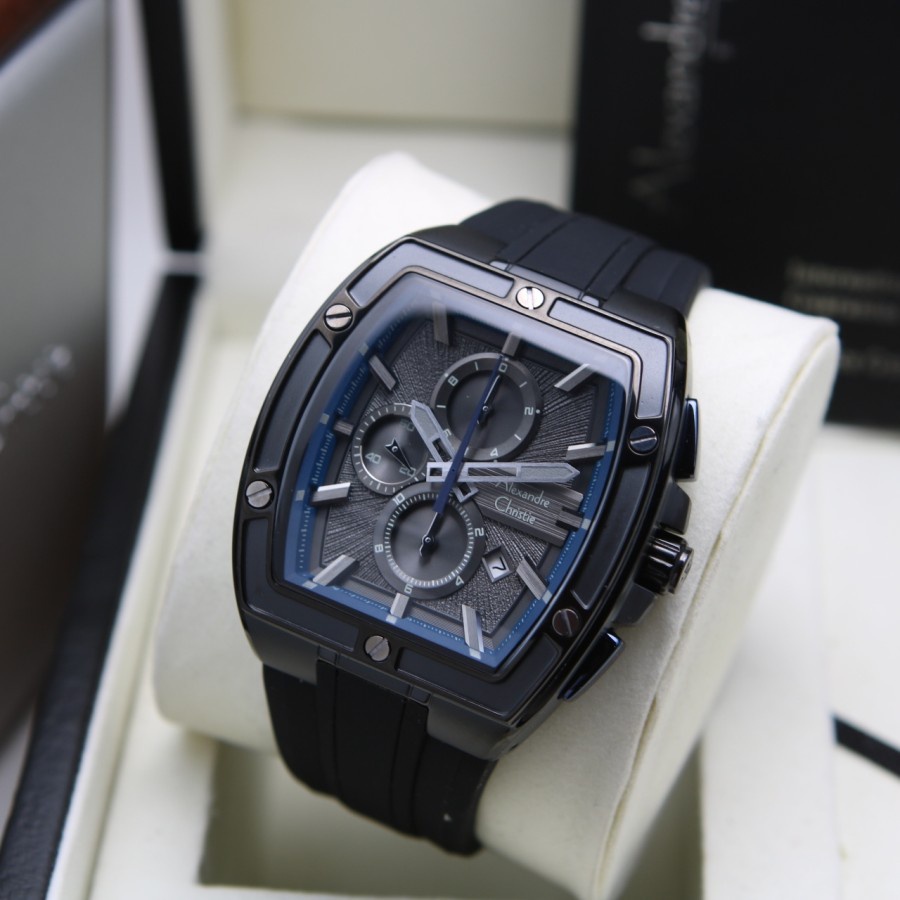 Jam Tangan Alexandre Christie AC 6625 Pria / AC6625 MC Black List Blue Original
