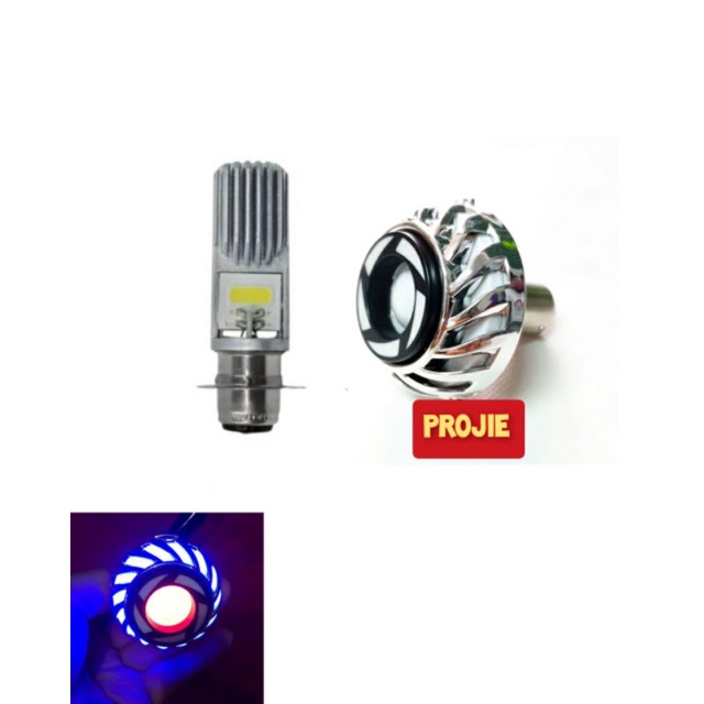 Paket lampu LED depan h6 AC/DC + lampu rem belakang proji rainbow motor mio beat mio j mio m3 Jupite