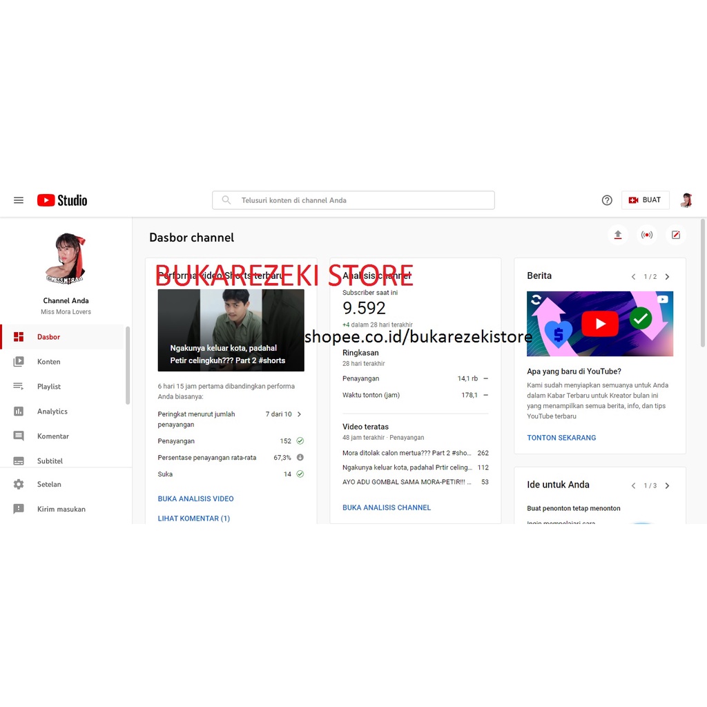 Akun Youtube Monetisasi Termurah Subs 9rb / 9k Belum monet