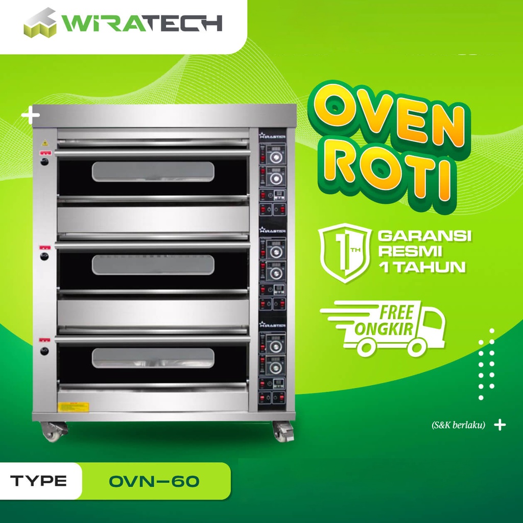 WIRASTAR Oven Roti 3 Deck 6 Trays - Oven Deck Roti Kue