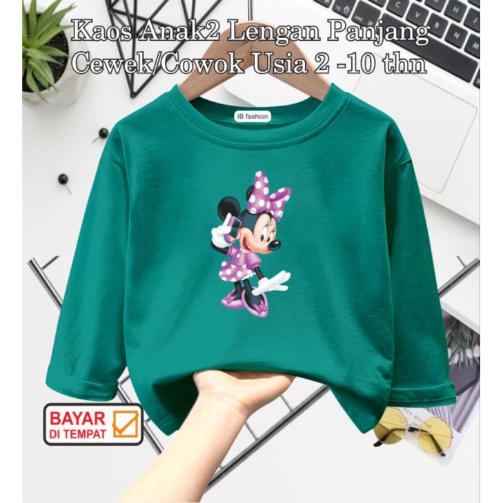 ((IB))KAOS ANAK PEREMPUAN PANJANG/MINNIE ONDER2 DIGITAL SABLON