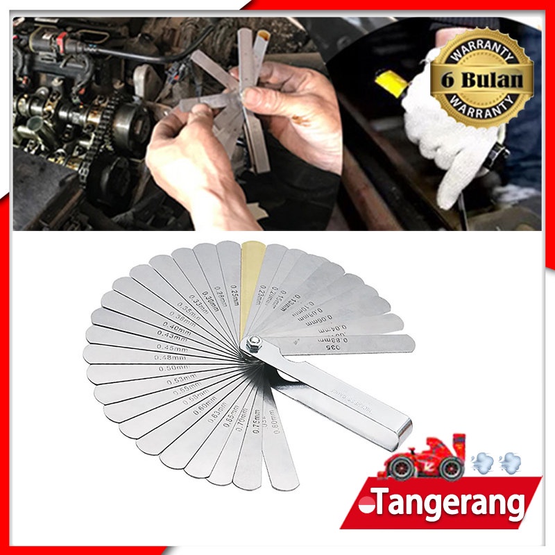 0.04mm-0.88mm Fuller Gauge Stainless Steel Feeler Gauge Filler Gauge Alat Ukur Celah