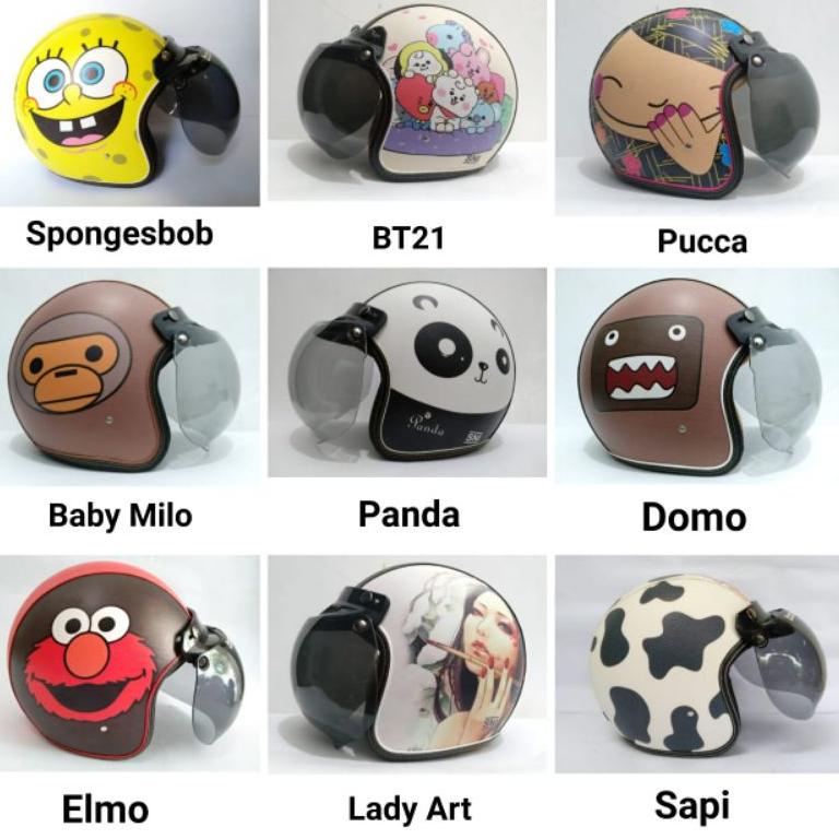 [LWK.18Oc22ᴷ] helm bogo DEWASA karakter keroppi doraemon hello kitty domo monyet elmo love shabby, h