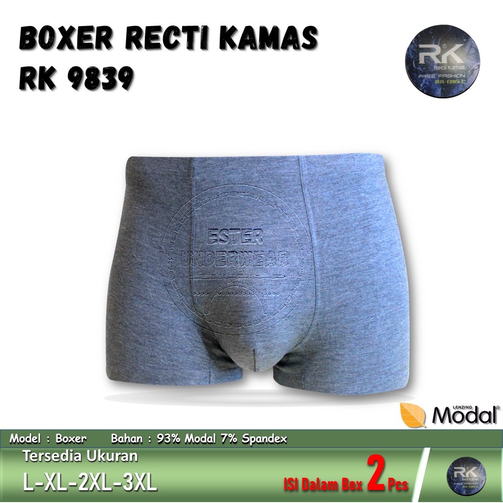 Celana Boxer Pria RECTI KAMAS RK 9839 Isi 2Pcs