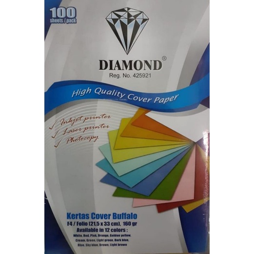 

(PACK) Kertas Buffalo / Kertas Sampul Cover Jilid Warna Warni F4 Folio - Diamond