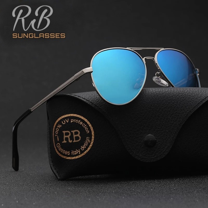 KACAMATA POLARIZED UV 400 GAYA PRIA RAYBAN AU 116 FREME GAGANG TITANIUM SOLID AKSESORIS TERBARU