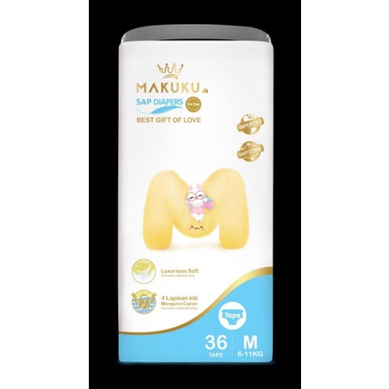 MAKUKU SAP Diapers Pro Care TAPE.(Popok PREMIUM) NB.28/S.42/M.36